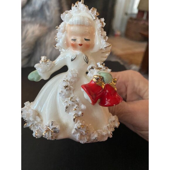 Holt Howard Christmas Angel with Bells Candle Holder Figurine, 1958 - Picture 1 of 8